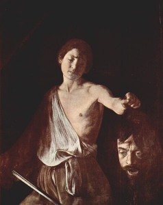 Caravaggio: Davide con la testa di Golia, cm. 125 x 100, Galleria Borghese, Roma.
